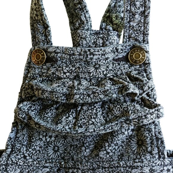 Joe Fresh Ruffle Floral Denim Bubble Shortalls 3-6 Months - Picture 3 of 7
